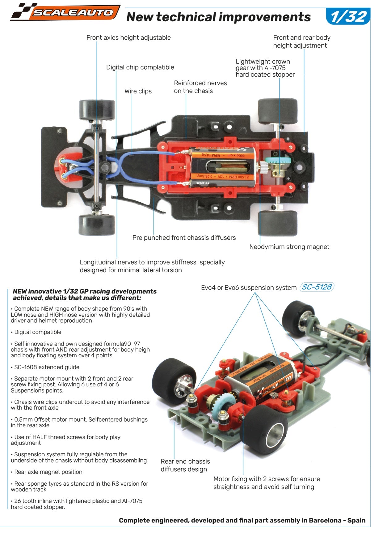 Scaleauto SC-6259 - Formula 90/97 - White Kit - High Nose