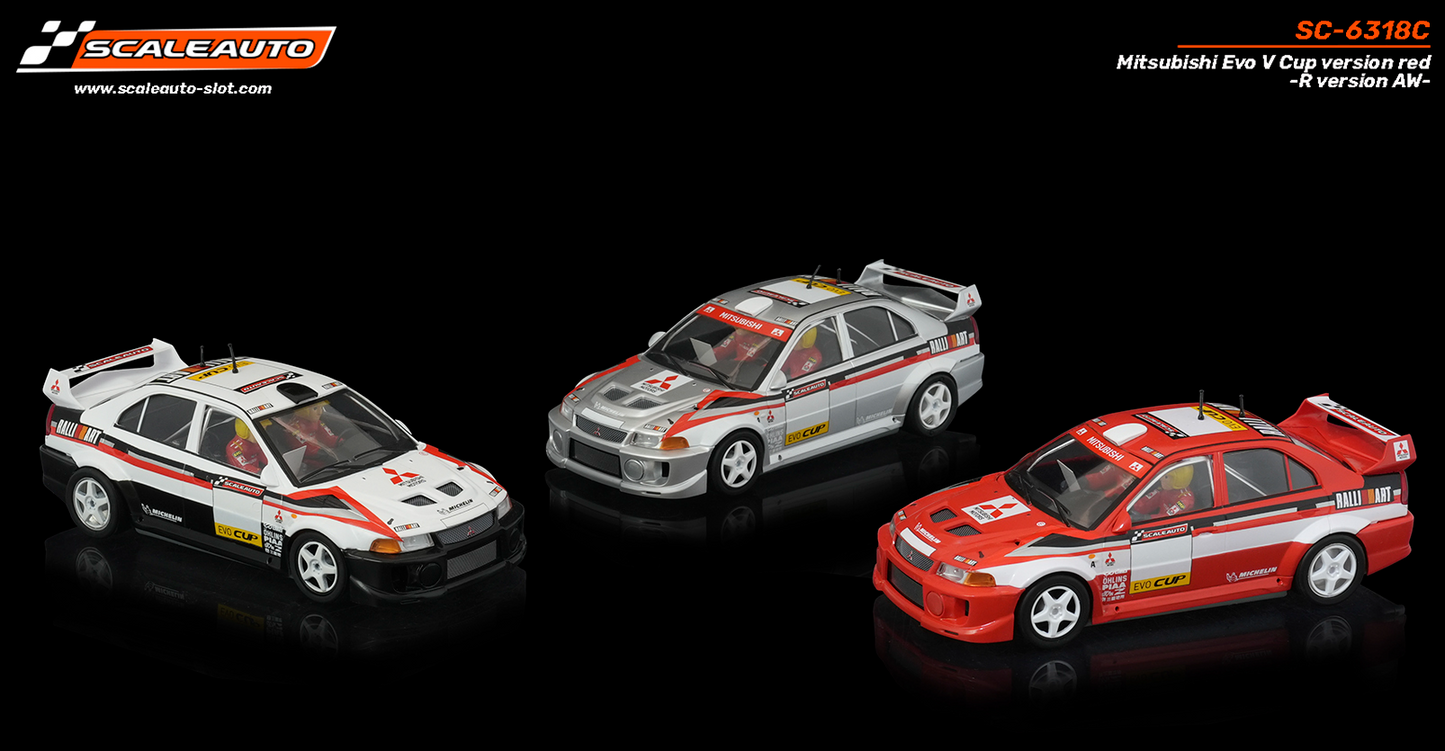 Scaleauto SC-6318C - Mitsubishi Lancer EVO V - Cup Version - Red - R4WD Series