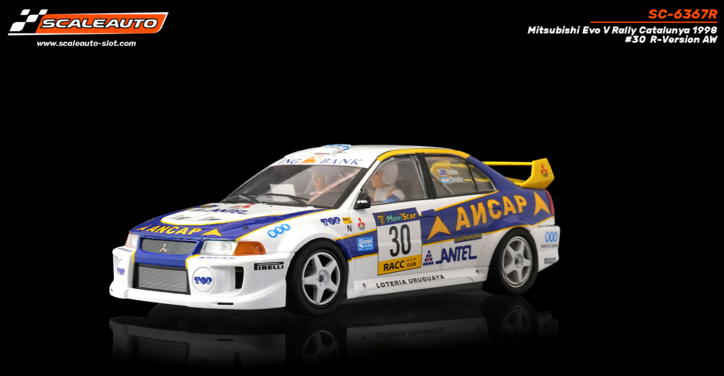 Scaleauto SC-6367R - PRE-ORDER NOW!!! - Mitsubishi Lancer EVO V - Ancap #30 - '98 Rally Catalunya Winner - R4WD Series