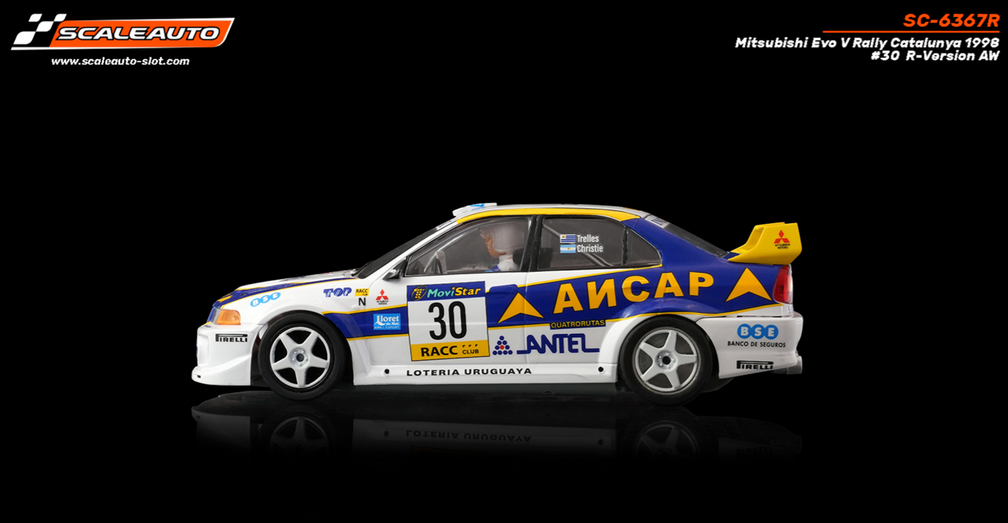 Scaleauto SC-6367R - PRE-ORDER NOW!!! - Mitsubishi Lancer EVO V - Ancap #30 - '98 Rally Catalunya Winner - R4WD Series