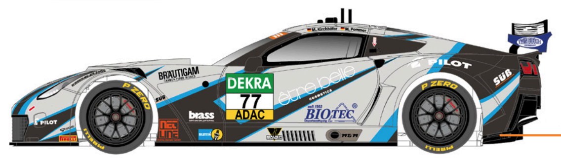 Scaleauto SC-6438R - PRÉ-VENDA! - Corvette Callaway GT3 - #77 - '16 ADAC GT Masters - Série R
