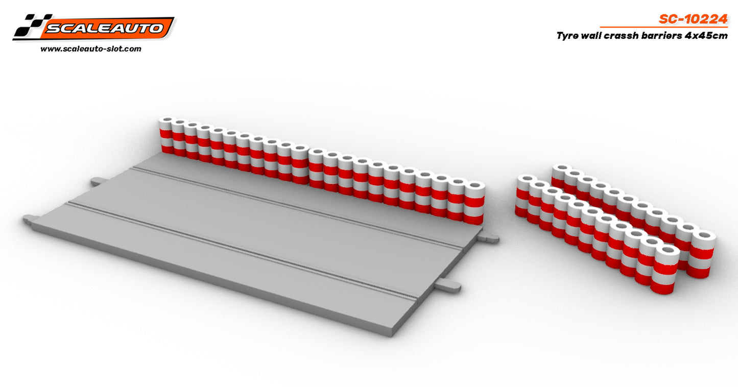 Scaleauto SC-10224 - Tyres wall crash barrier  4x45cm