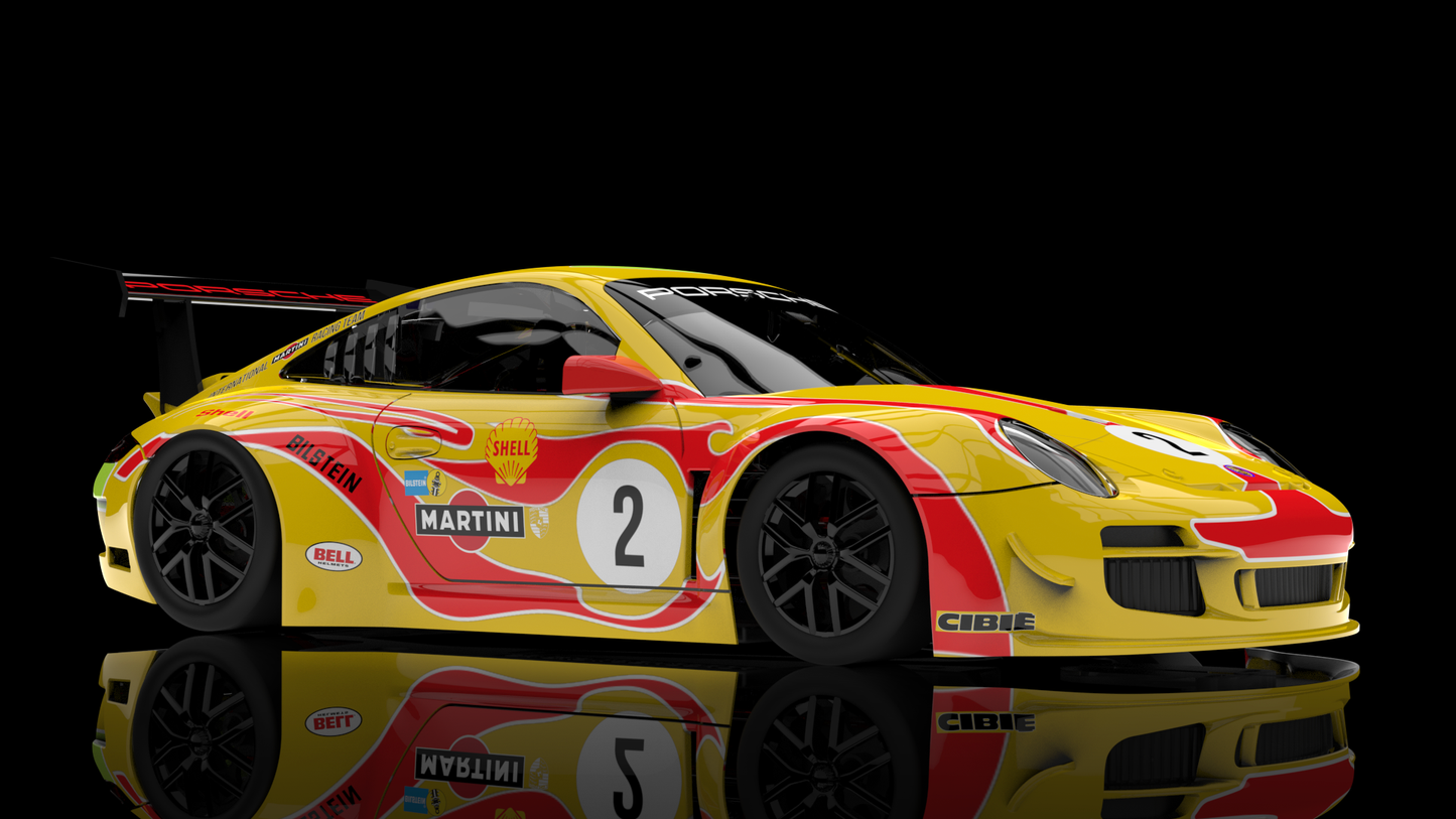 NSR 0637AW - PRE-ORDER NOW! - Porsche 997 GT3 - Yellow Hippie #2 - Psychedelic Livery