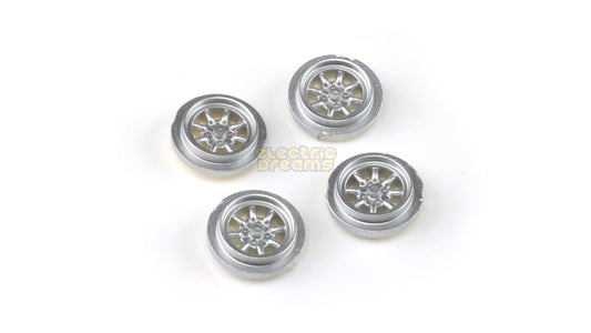 TeamSlot T13004 - 13mm Pro Wheel Inserts - Minilite Trasero Silver - pack of 4