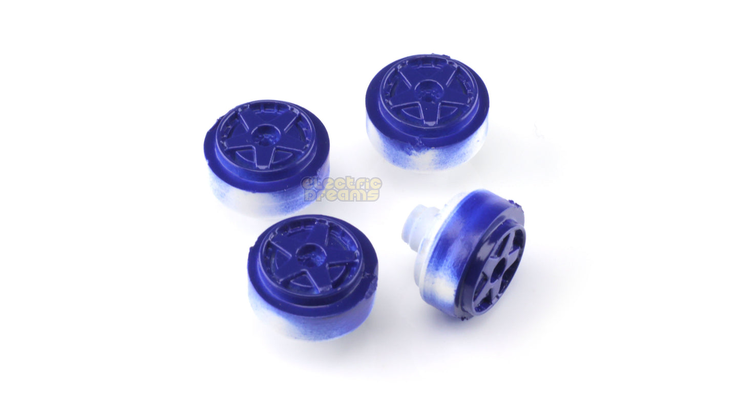 TeamSlot L15017 - 15mm Pro Plastic Wheels - Audi Quattro 5-Spoke - Blue - pack of 4