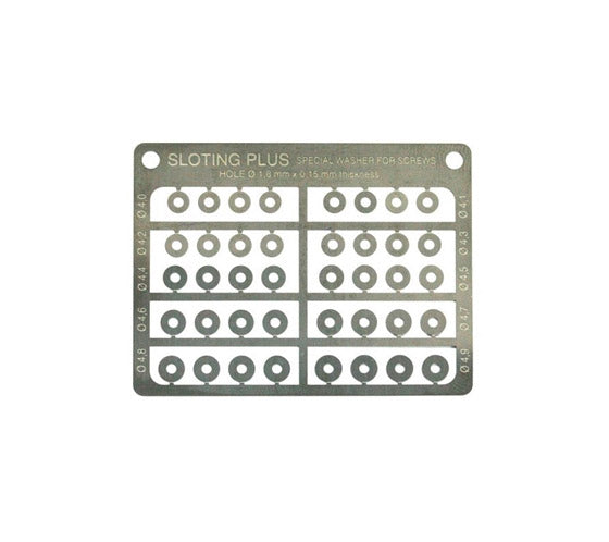 Sloting Plus SP150042 - Round Steel Washers - 0.15mm / 0.006" - for Chassis/Support - pack of 40