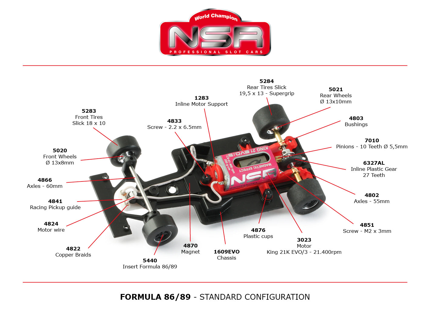 NSR 0162IL-R - NSR Formula 86/89 Kit - RED - Inline King EVO3 21k