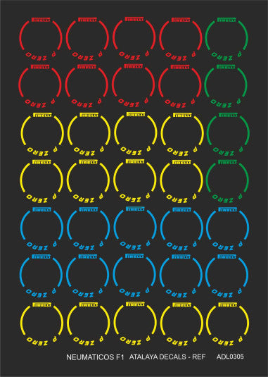 Atalaya Decals ADL0305 - Tire Decals - Pirelli F1