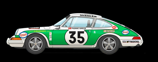 Fly A2124 - PRE-ORDER NOW! - Porsche 911 - Greub #35 - '71 Le Mans