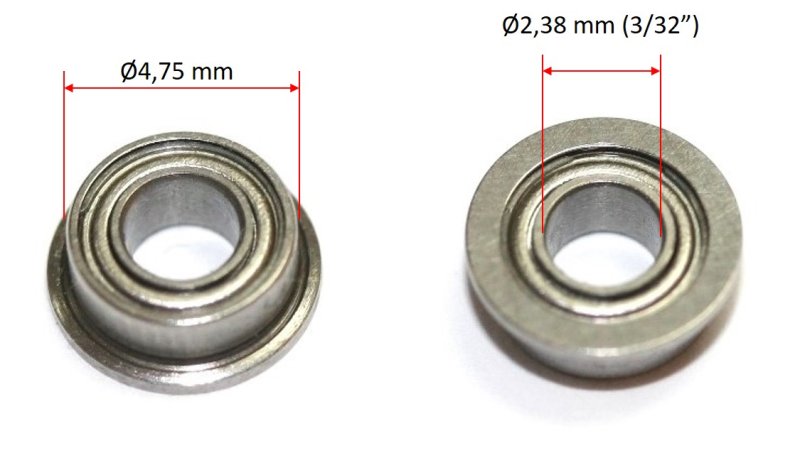 Sloting Plus SP055002 - Steel Ball Bearings - Single Flange - ABEC-5 - pair