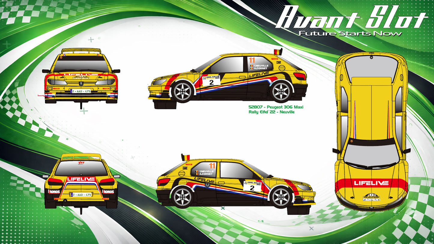 Avant Slot 52807 - PRE-ORDER NOW! - Peugeot 306 Maxi - Neuville #2 - '22 Rally Eifel Festival