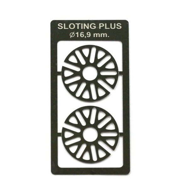 Sloting Plus SP029908 - BBS Hubcaps + Brake Discs - for 16.9mm wheels