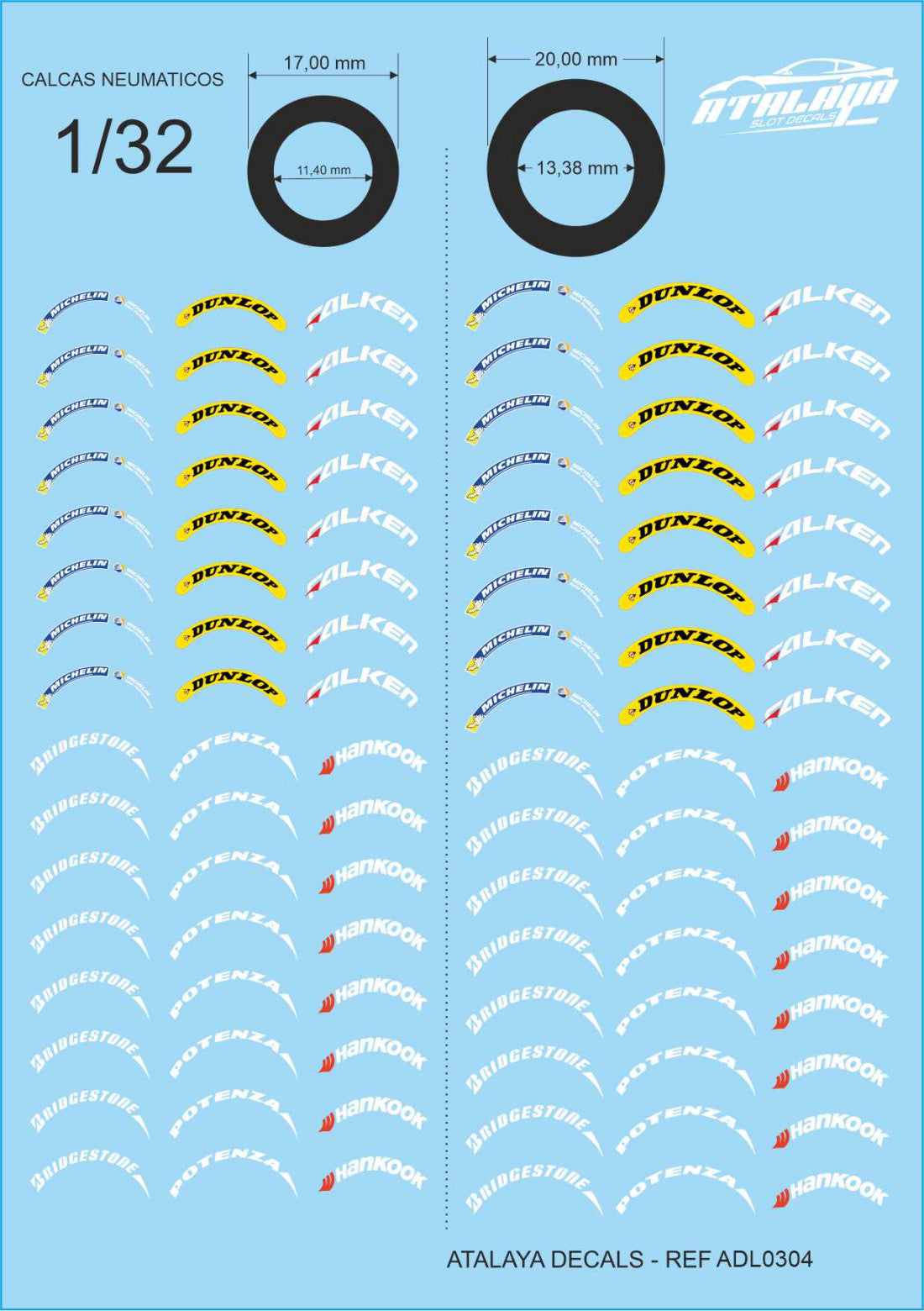 Atalaya Decals ADL0304 - Tire Decals - Assorted