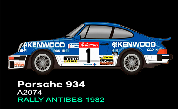 Fly A2074 - PRE-ORDER NOW! - Porsche 934 - Kenwood #1 - '82 Rally Antibes