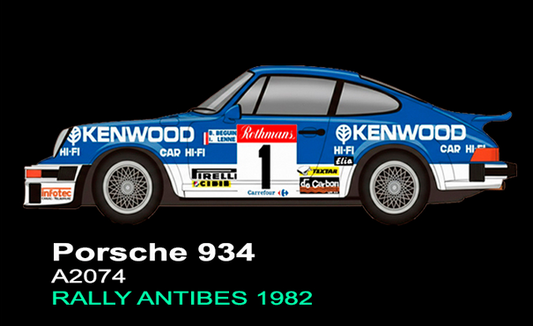 Fly A2074 - PRE-ORDER NOW! - Porsche 934 - Kenwood #1 - '82 Rally Antibes