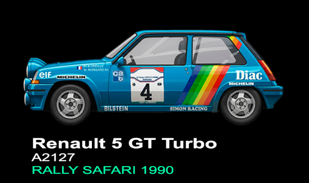 Fly A2127AR - PRE-ORDER NOW! - Renault 5 GT Turbo - Simon Racing #4 - '90 Rally Safari - AFTER RACE