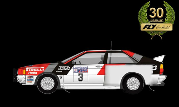 Fly A2603 - PRE-ORDER NOW! - Audi Quattro A2 - Blomqvist #3 - '83 Rally Lombard RAC Winner