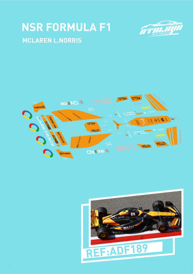 Atalaya Decals ADF189 - For NSR F22 - McLaren - Lando Norris