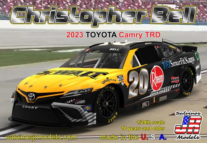 Salvinos JR Models JGT2023CBP - Christopher Bell - Joe Gibbs Racing - 2023 Toyota Camry TRD 'Dewalt'