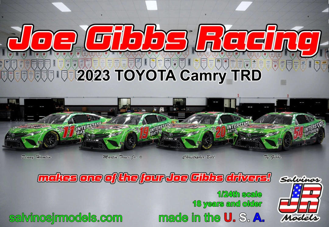 Salvinos JR Models JGT2023IB - Joe Gibbs Racing - 2023 Toyota Camry TRD 'Interstate' - 4 Options