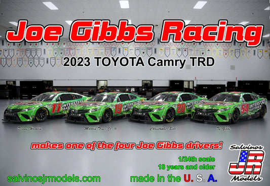Salvinos JR Models JGT2023IB - Joe Gibbs Racing - 2023 Toyota Camry TRD 'Interstate' - 4 Options