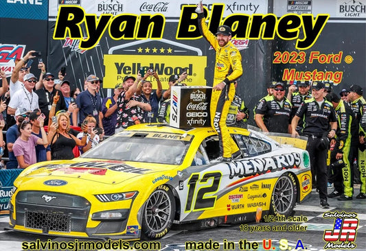 Salvinos JR Models PF2023RBT - Ryan Blaney - Team Penske - 2023 Ford Mustang 'Pennzoil'
