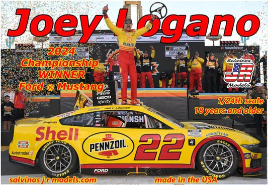 Salvinos JR Models PF2024JLNC - Joey Logano - Penske Ford Mustang - 2024 Championship Winner