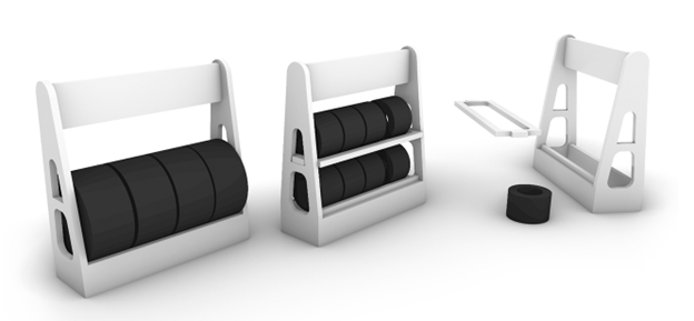 Scaleauto SC-10248A - Tire Rack - Scaleauto - pack of 2