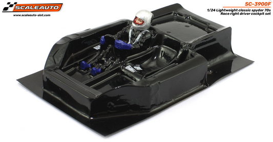 Scaleauto SC-3900F - Lightweight Cockpit Set - for 1/24 70s Spyders (Right-Side Driver)