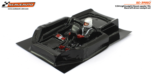 Scaleauto SC-3900J - Lightweight Cockpit Set - 1/24 70s Spyders (Left-Side Driver)
