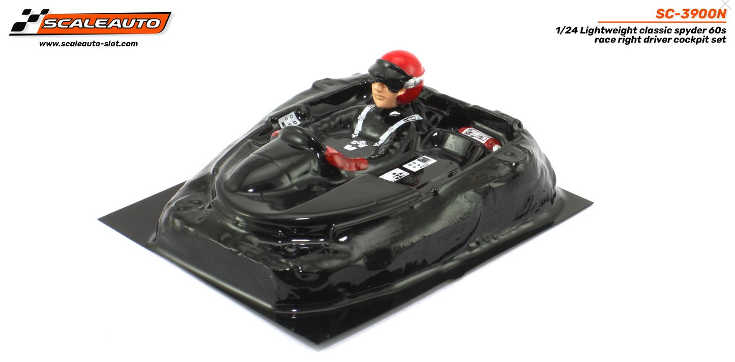 Scaleauto SC-3900N - Lightweight Cockpit Set - 1/24 60s Spyders (Right-Side Driver)