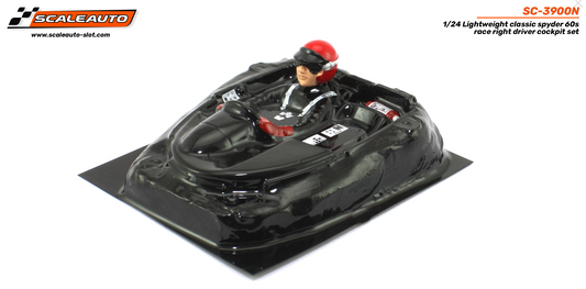 Scaleauto SC-3900N - Lightweight Cockpit Set - 1/24 60s Spyders (Right-Side Driver)