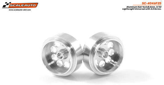 Scaleauto SC-4046F25 - Aluminum Wheels - 16.5 x 8.5mm - Lightweight Universal