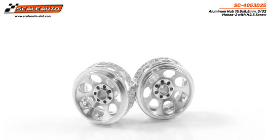 Scaleauto SC-4053D25 - Aluminum Wheels - 15.5 x 8.5mm - Monza 2