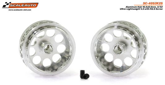 Scaleauto SC-4053K25 - Aluminum Wheels - 15.5 x 8.5mm - Ultra Lightweight