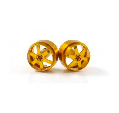 Scaleauto SC-4056E - Gold anodized 'Profile'  six spoke wheels, pair