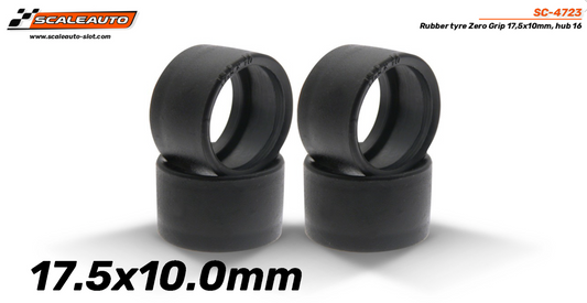 Scaleauto SC-4723 Tires, 17.5x10mm for profile hubs, pk of 4