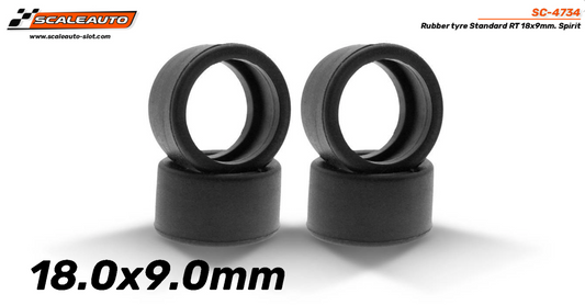 Scaleauto SC-4734 - Standard RT Tires - 18 x 9mm - pack of 4