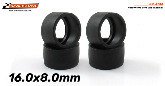 Scaleauto SC-4743 - Tires, 16 x 8mm Hub 13 - pack of 4