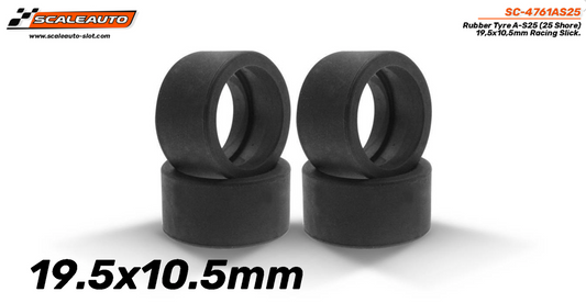 Scaleauto SC-4761AS25 - Racing Slicks - 19.5 x 10.5mm - Shore 25 - pack of 4