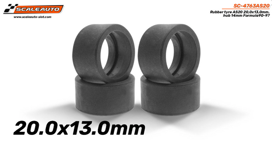 Scaleauto SC-4763AS20 - Racing Slicks - 20.0 x 13.0mm - Shore 20 - pack of 4