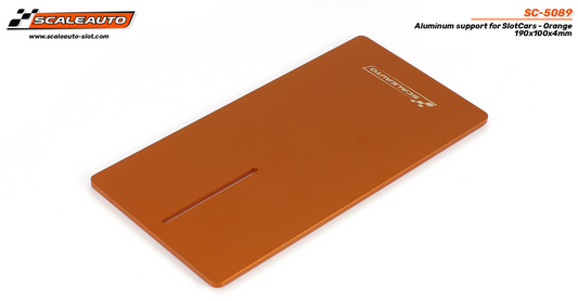 Scaleauto SC-5089 - Aluminum support for SlotCars - Orange 190x100x4mm