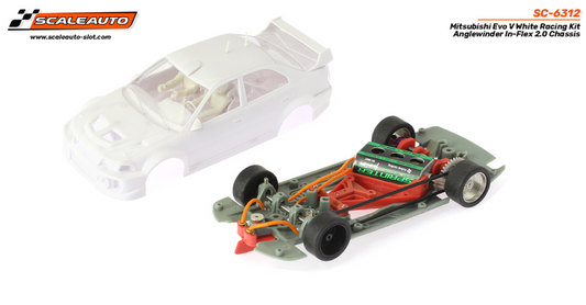 Scaleauto SC-6312 - Mitsubishi Evo V - ANGLEWINDER - White Kit - R4WD Series
