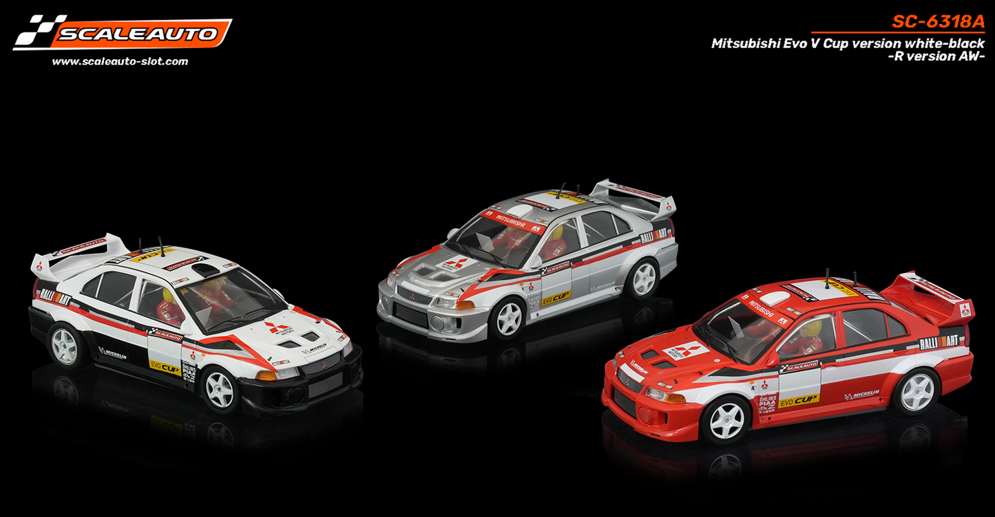 Scaleauto SC-6318A - Mitsubishi Lancer EVO V  - Cup Version - White - R4WD Series