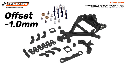 Scaleauto SC-6529AHD - RT4 Anglewinder Motor Mount - Offset 1.0mm - Hard - w/ Ball Bearings