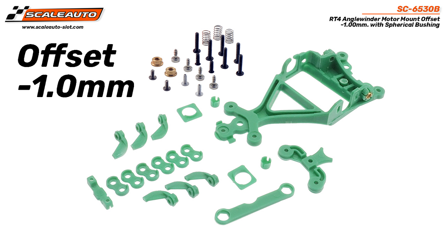 Scaleauto SC-6530B - RT4 Anglewinder Motor Mount - Offset 1.0mm - Extra Hard - w/ Spherical Bushings