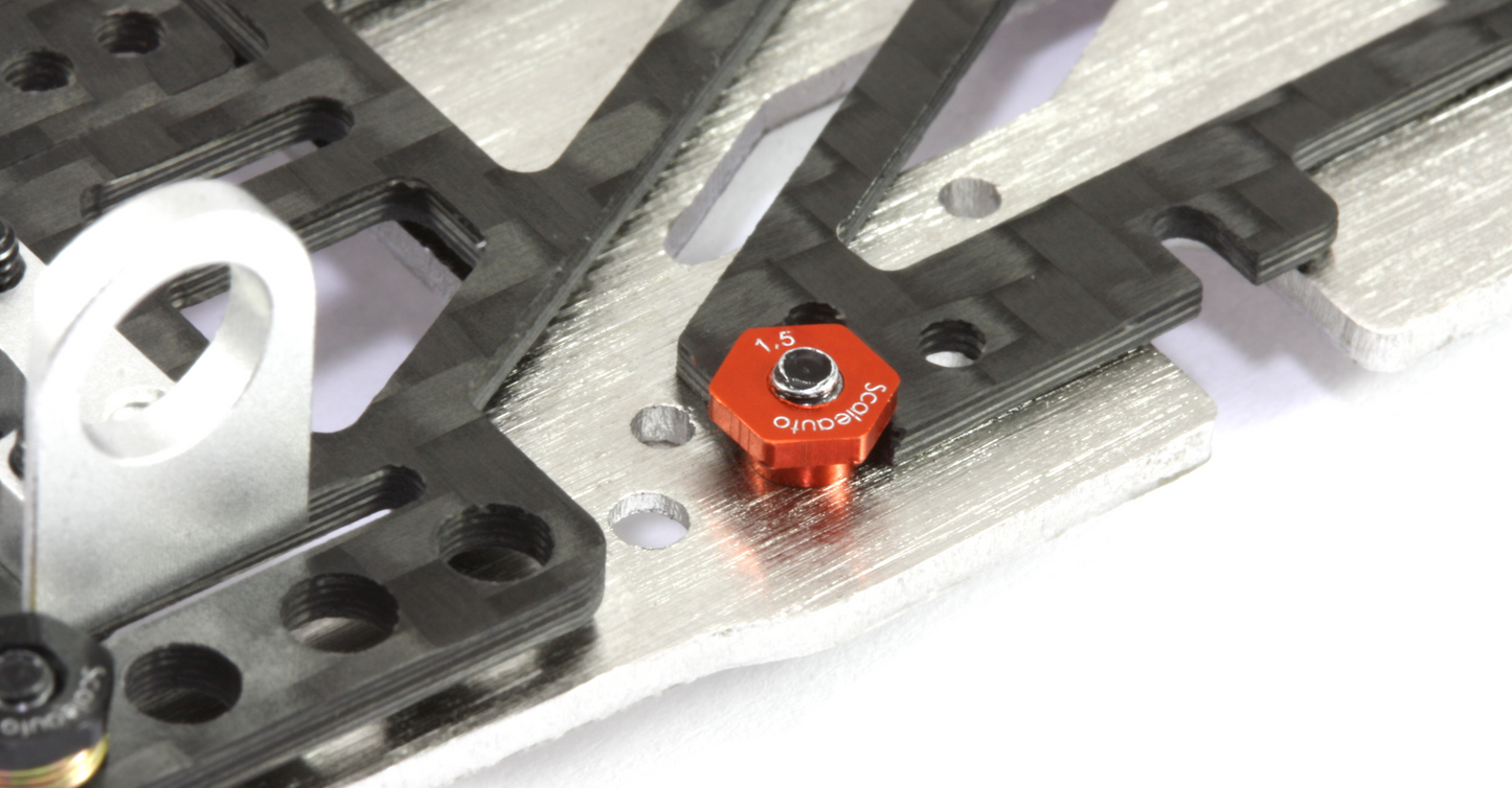 Scaleauto SC-8170F - Suspension mounts 1.5mm. aluminum - Hexagonal Head