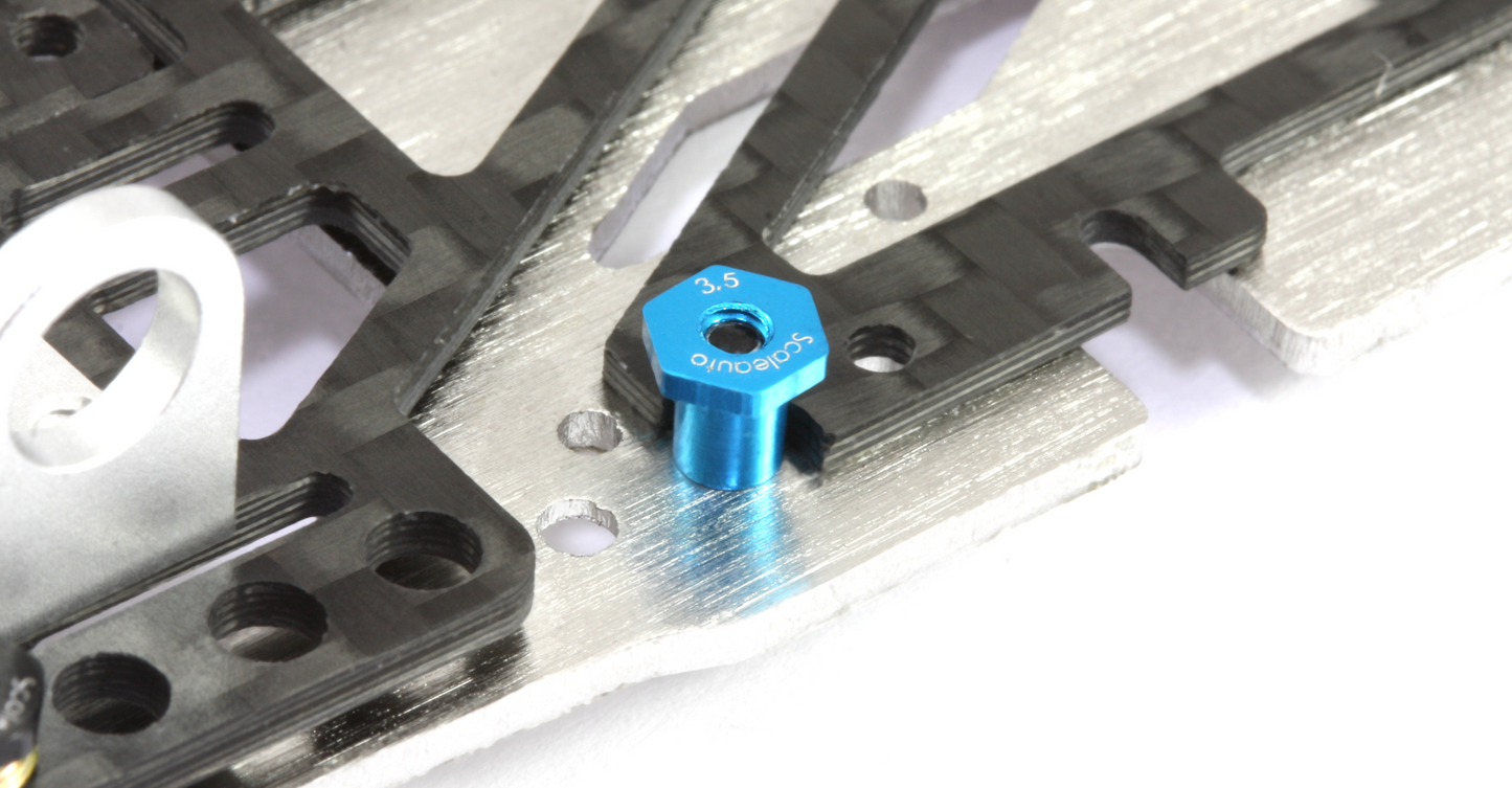 Scaleauto SC-8170H - Suspension mounts 3.5mm. aluminum - Hexagonal Head