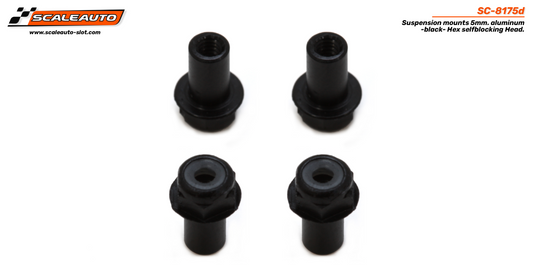 Scaleauto SC-8175D - Suspension mounts 5mm. aluminum - Hexagonal selfblocking Head