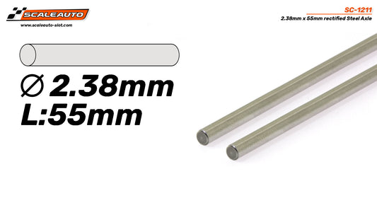 Scaleauto SC-1211 - Eje de acero rectificado - 55 mm x 3/32" - par